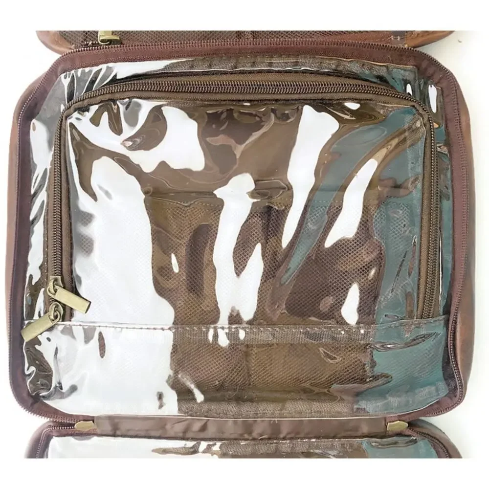 H&M Brown Travel Toiletry Bag Makeup Shaving Organizer Dopp Kit Men Women